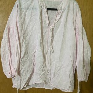 Light Pink Cotton Pullover Peasant Top Renaissance Fair Pirate